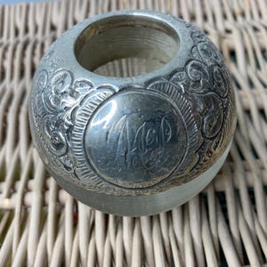 Antique Rare Stunning 1904 Embossed ribbed glass and Sterling Silver match striker by Schindler and Company
