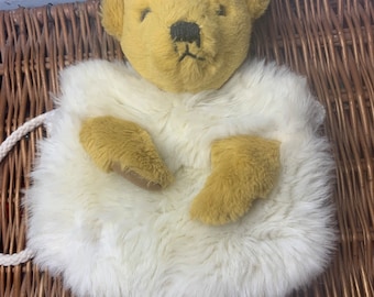 Vintage Collectable Merrythought TEDDY BEAR Zipped Bag Hand Muff