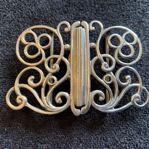 Vintage Stunning Sterling Silver Clover Nurses buckle by John Rose Birmingham 1978