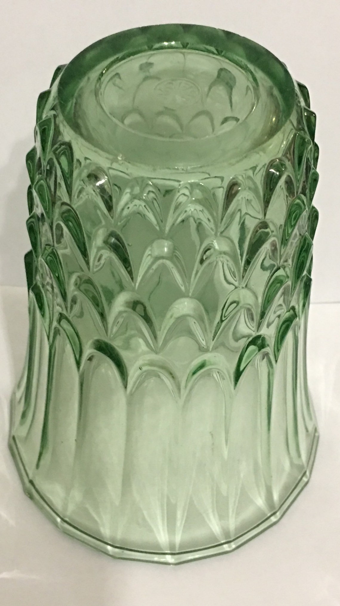 Vintage Green Uranium Glass Fluted Vase Etsy UK
