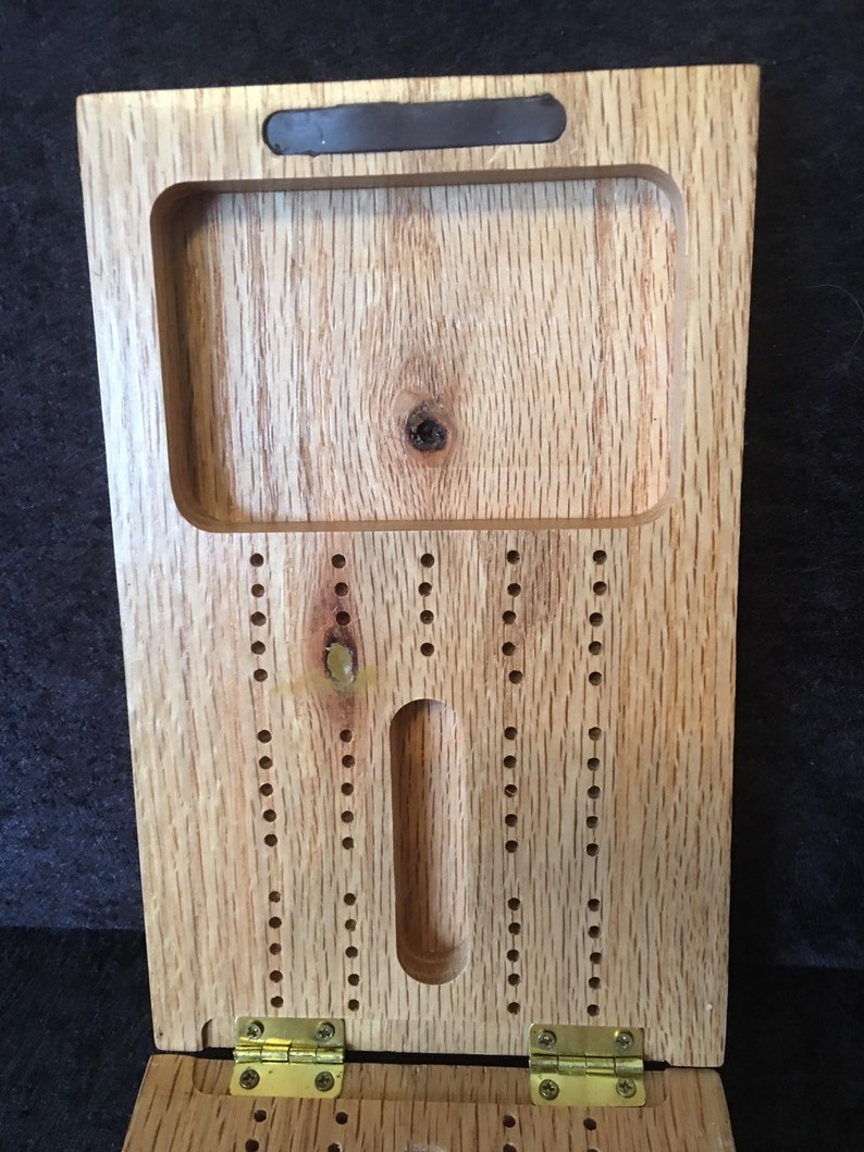 Vintage Pine Wood Cribbage Board Etsy