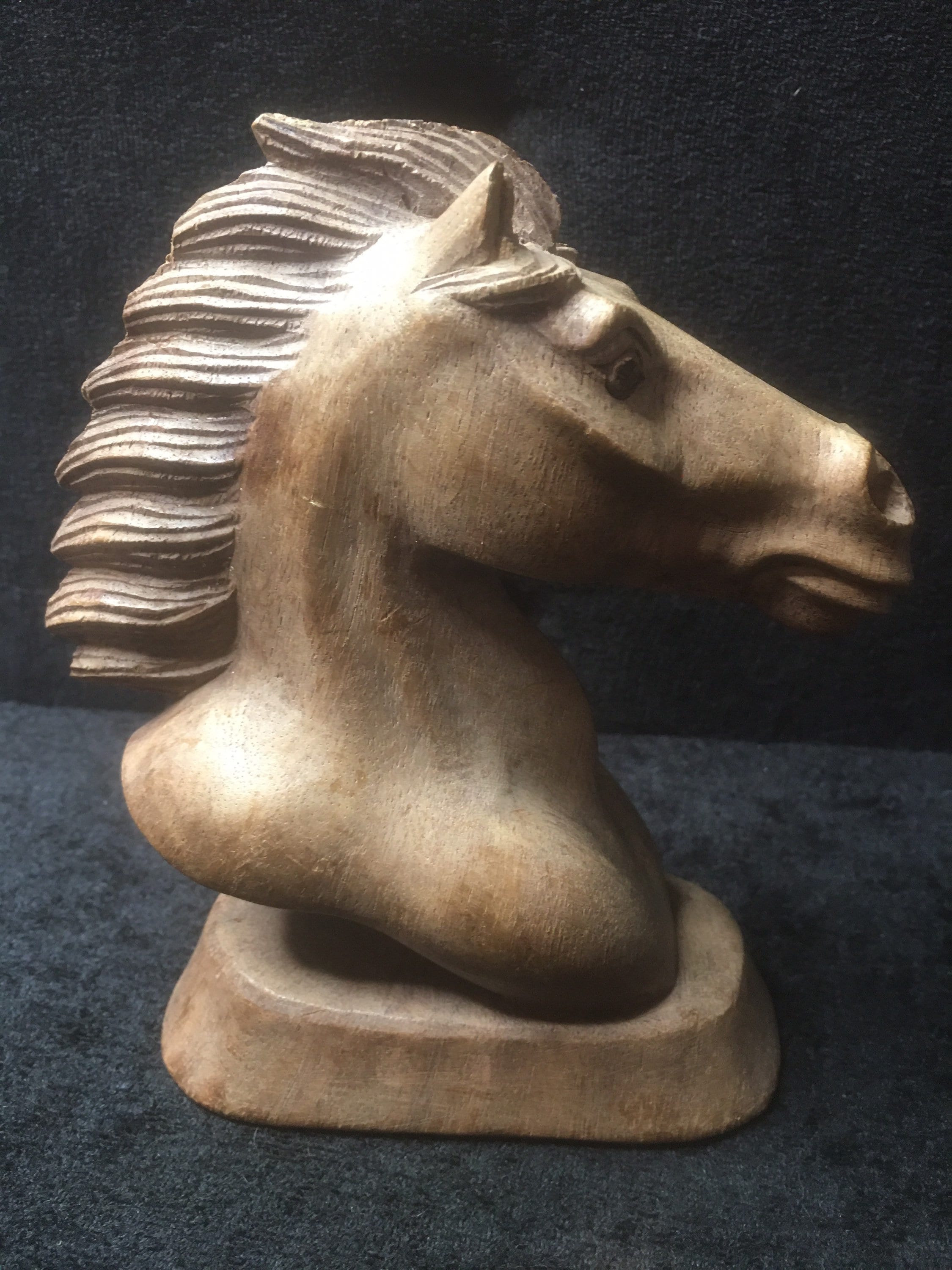 Vintage Carved Wooden Horses Head Sculpture Etsy