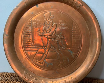 Vintage Johnnie Walker Scotch Whiskey Copper Bar dienblad