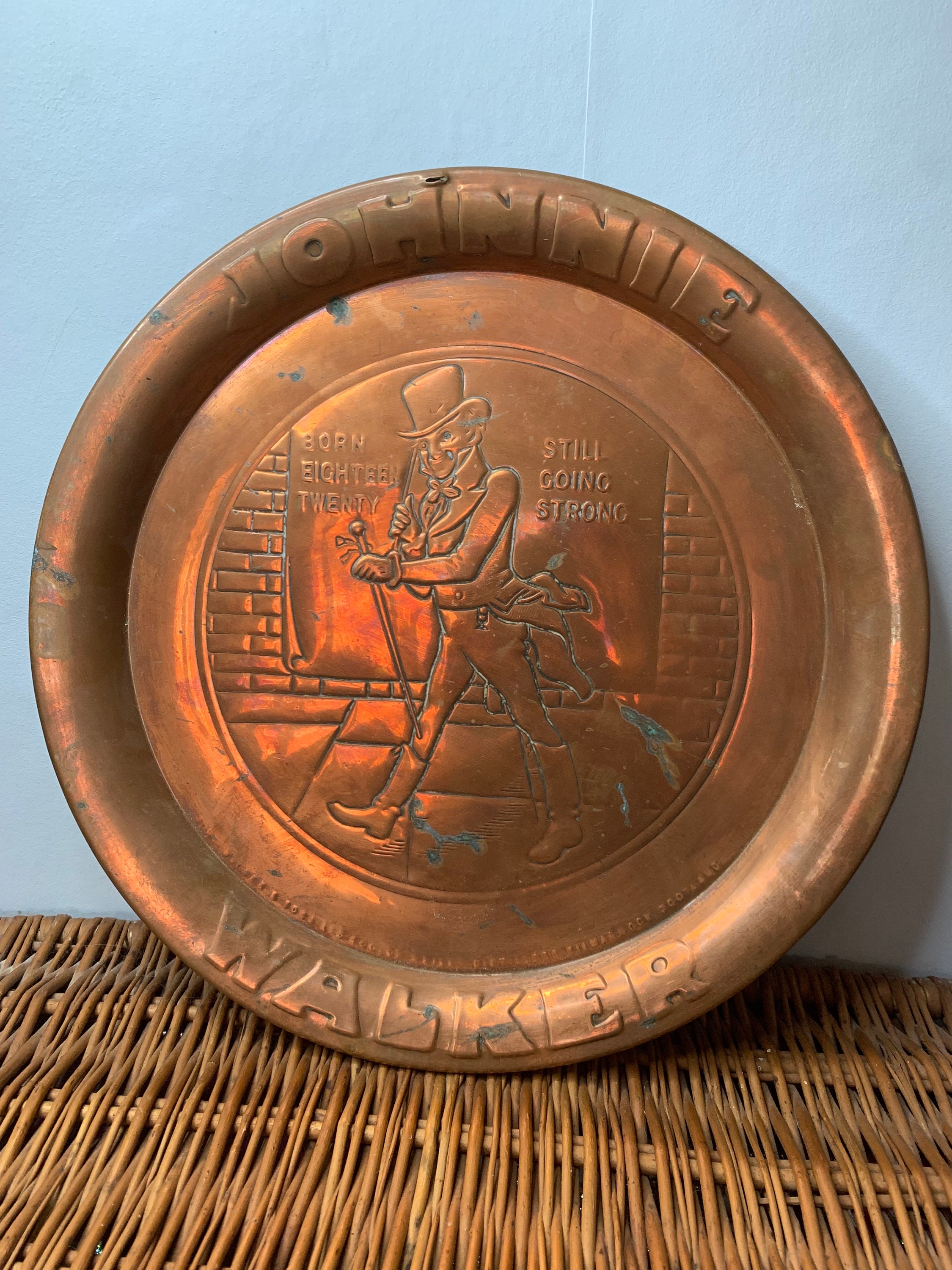 Vintage Johnnie Walker Scotch Whiskey Copper Bar Tray - Etsy