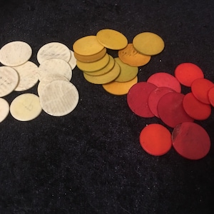 10 x Early 1900s Bovine Gaming counters
