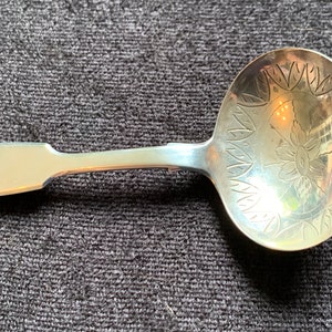 Antique  Rare Sterling Silver Tea Caddy Spoon by Bernoni Stephen’s London 1836