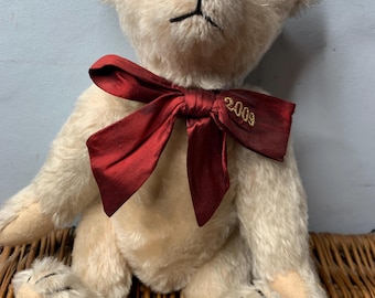 STEIFF Anniversary Margaretes Rose Mohair Limited Edition With Red