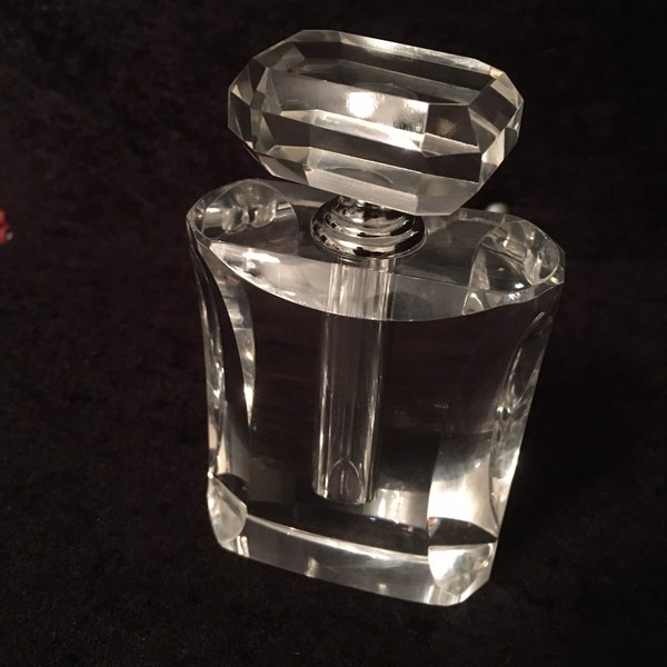 Vintage Cut Glass Crystal perfume bottle in presentation box