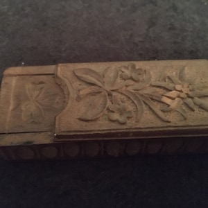 Antique Black Forest carved wooden Vesta