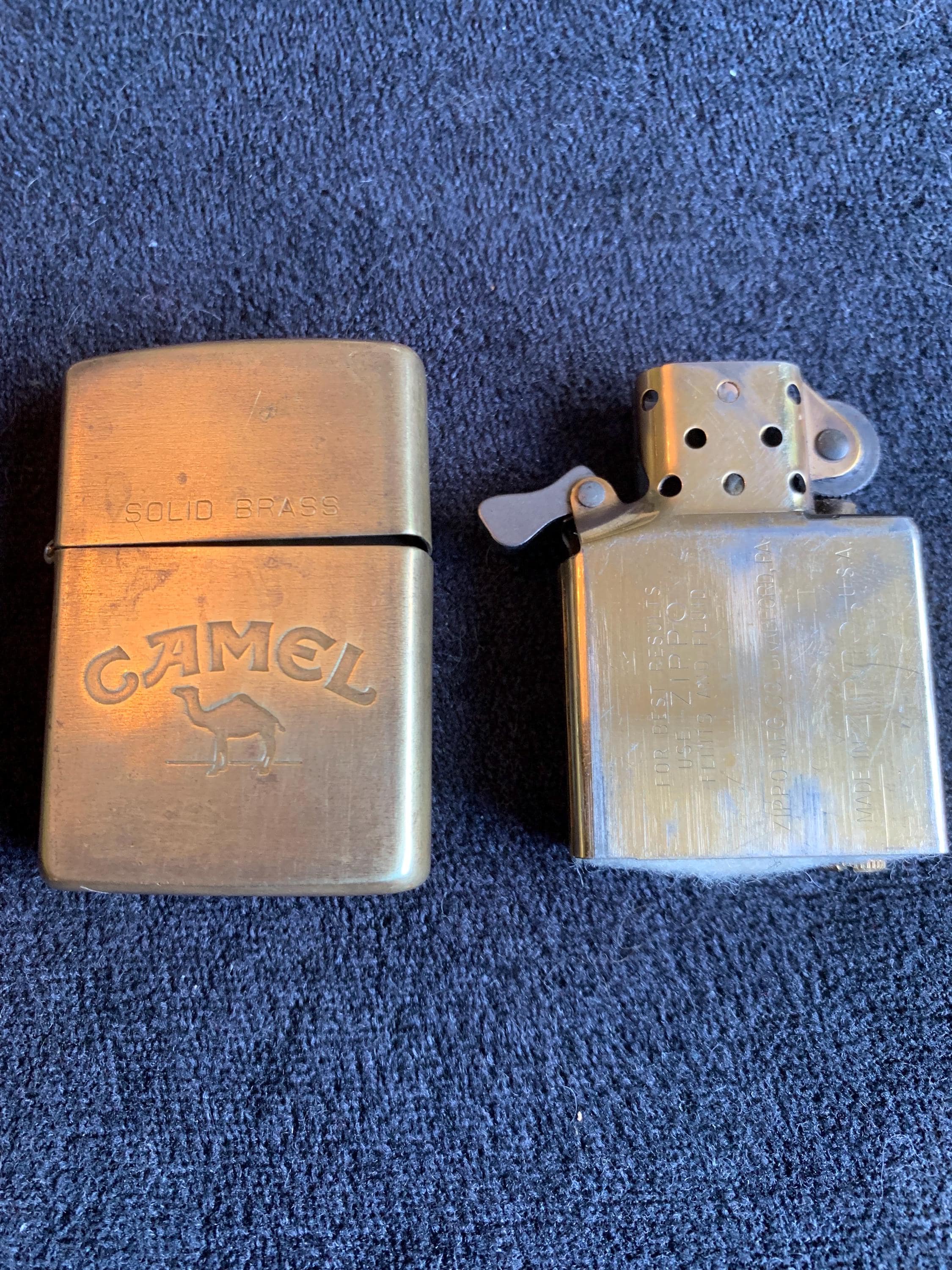 Vintage Camel Zippo Solid Brass Liquid Fuel Lighter - Etsy
