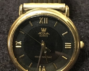 Vintage Acqua Quartz Unisex Wristwatch Etsy Norway