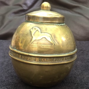 Vintage Brass Liptons Tea Caddy with brass