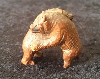 Rare Early Miniature Black Forest Wrestling Bears