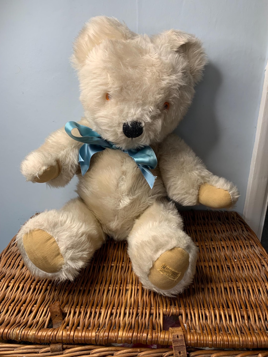 Vintage Rare Collectable Grey / White Merrythought Pyjama Case TEDDY ...