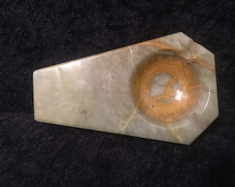 Vintage ónix mármol en forma de cenicero en forma