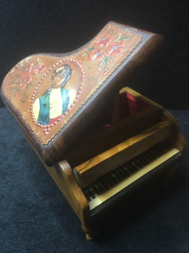 Rare Vintage Grand Piano Lador Olive Wood Music Box With Etsy UK
