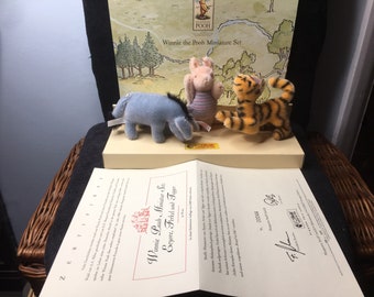 Vintage STEIFF Winnie the Pooh Miniature Set Limited Edition