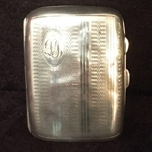 Antieke Joseph Gloster massief Sterling Zilver machine gedraaid en gegraveerd sigarettenkoker