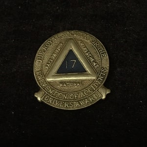 Rare Vintage The Royal Society For The Prevention of Accidents 17 years Drivers Award