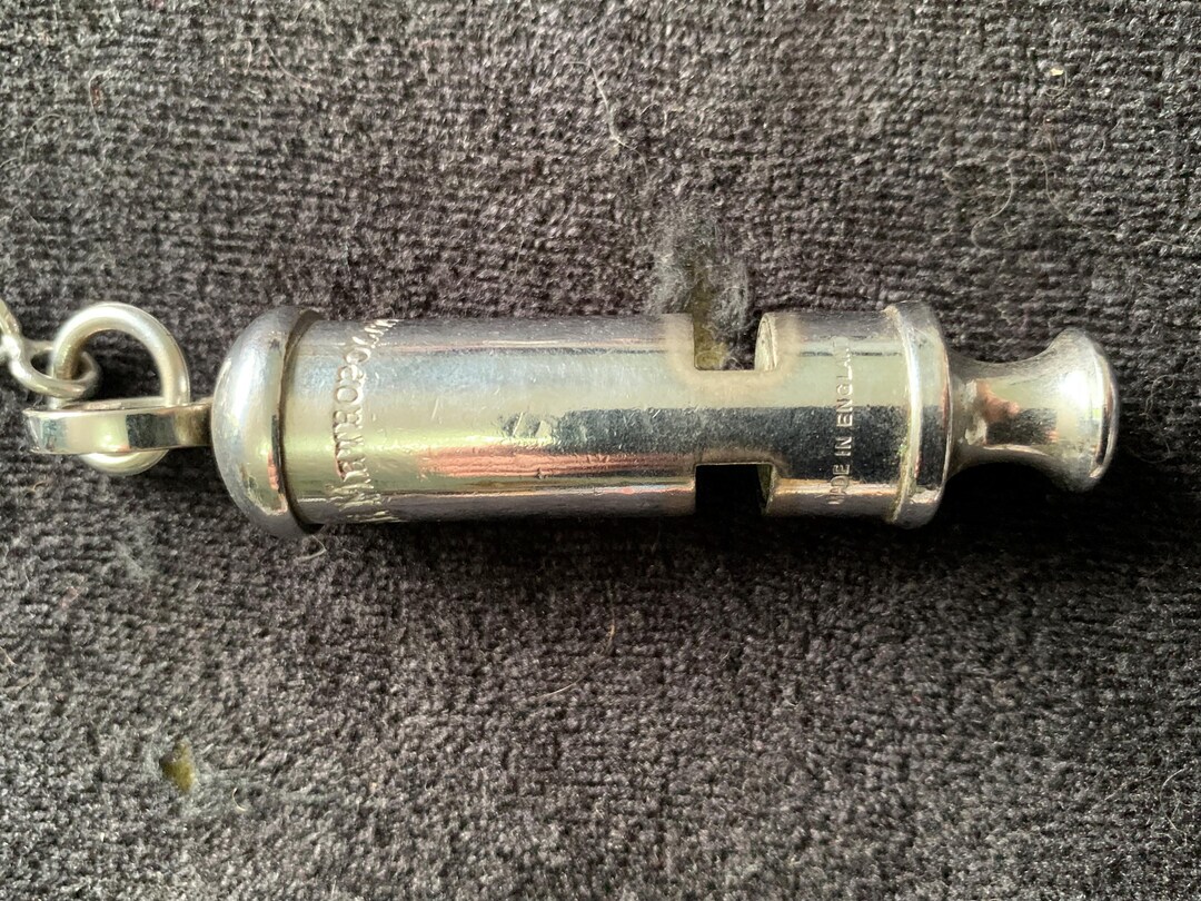 Vintage the Metropolitan Police Whistle Made in England With Chain