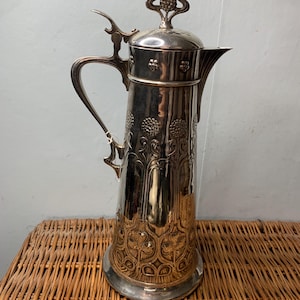 Stunning Large Antique Stunning Art Nouveau WMF silver plated Claret Jug