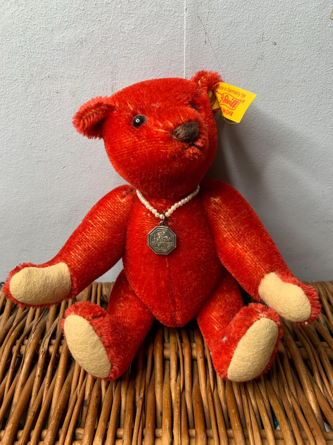 STEIFF Historic 1908 Miniture 18cm Replica Destressed Red Bear