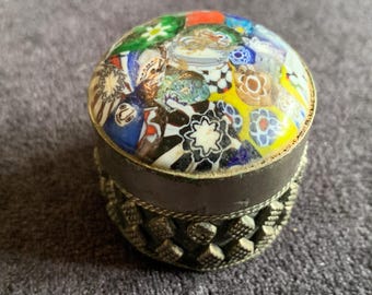 メキシカンアルパカ　アワビ アクセサリー入れ ヴィンテージ アルパカ メキシカン シルバー アワビ貝象嵌「海辺の風景