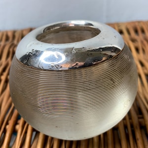 Antique Sterling Silver and ribbed Glass Match Striker by Henry Perkins and Sons Birmingham 1912