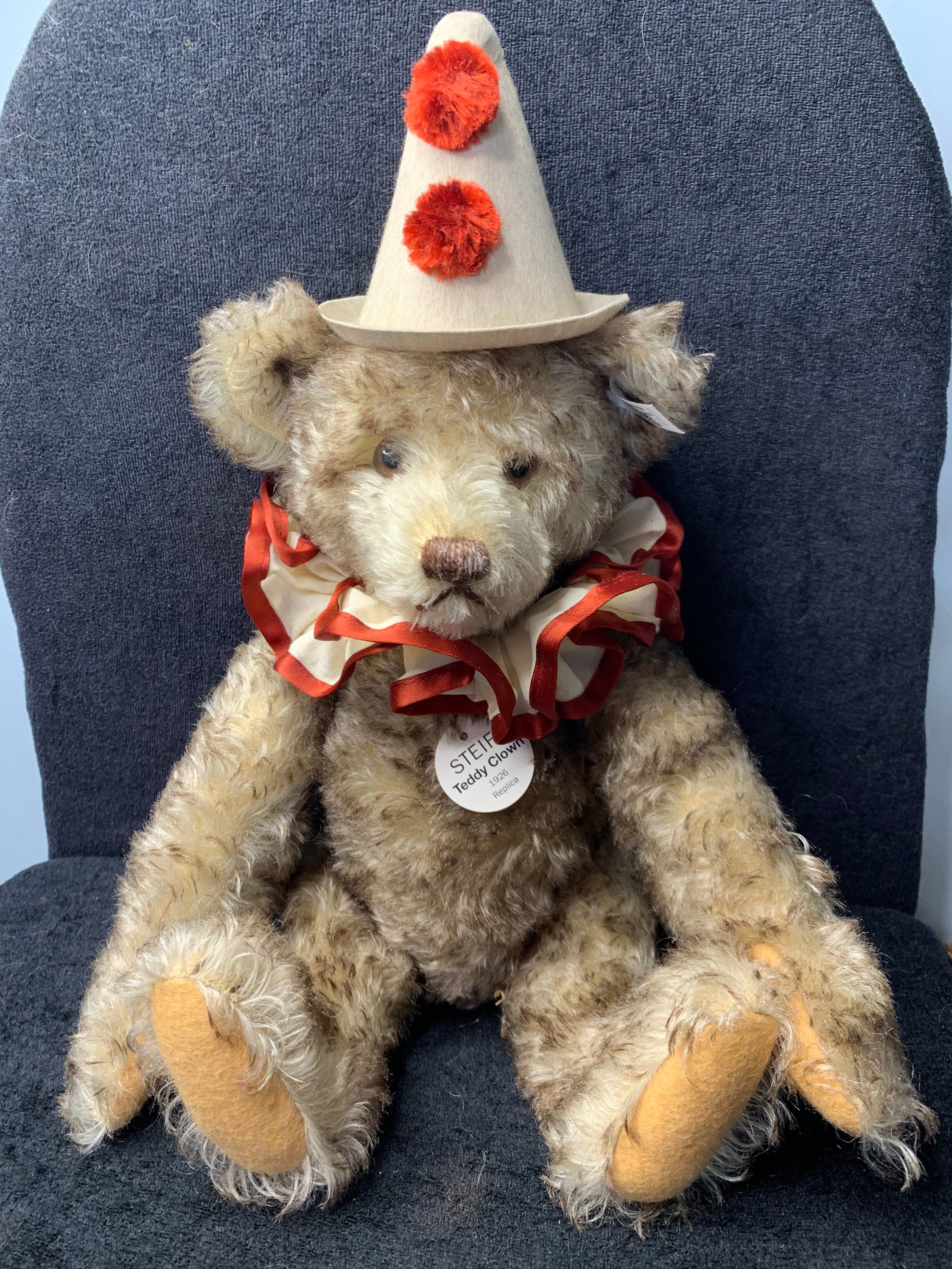 Vintage STEIFF 1926 Limited Edition Clown Mohair Teddy Bear 32cm