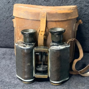 Antique German Military C P Goerz Berlin 9 x Binoculars with Original leather case