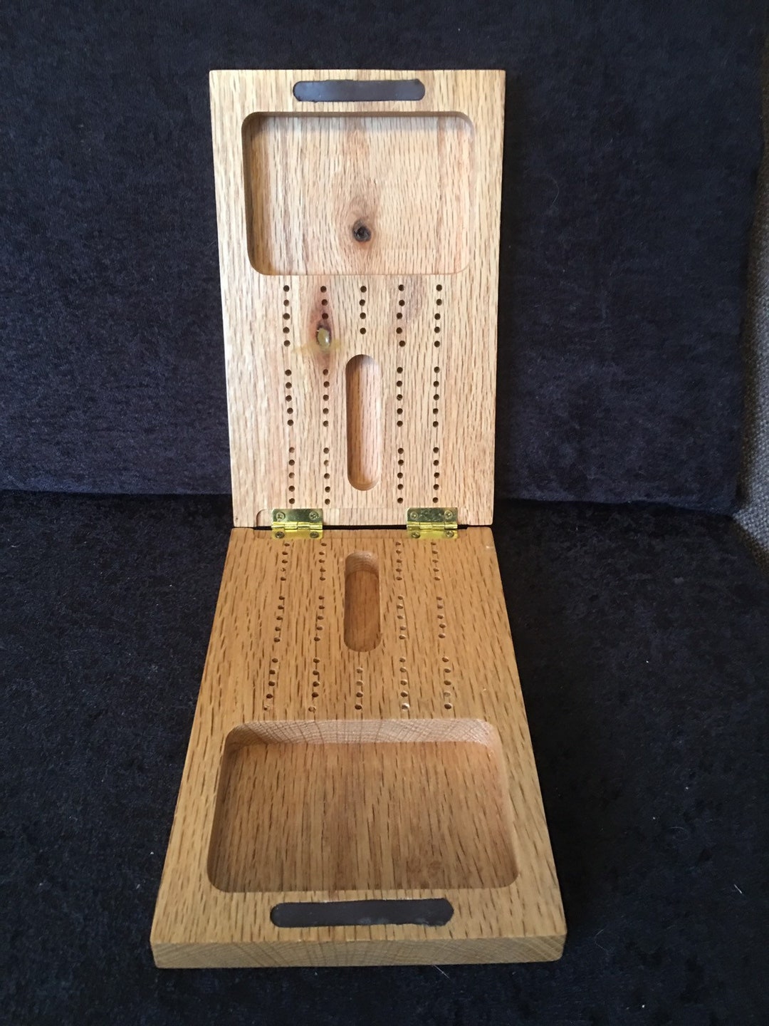 Vintage Pine Wood Cribbage Board Etsy