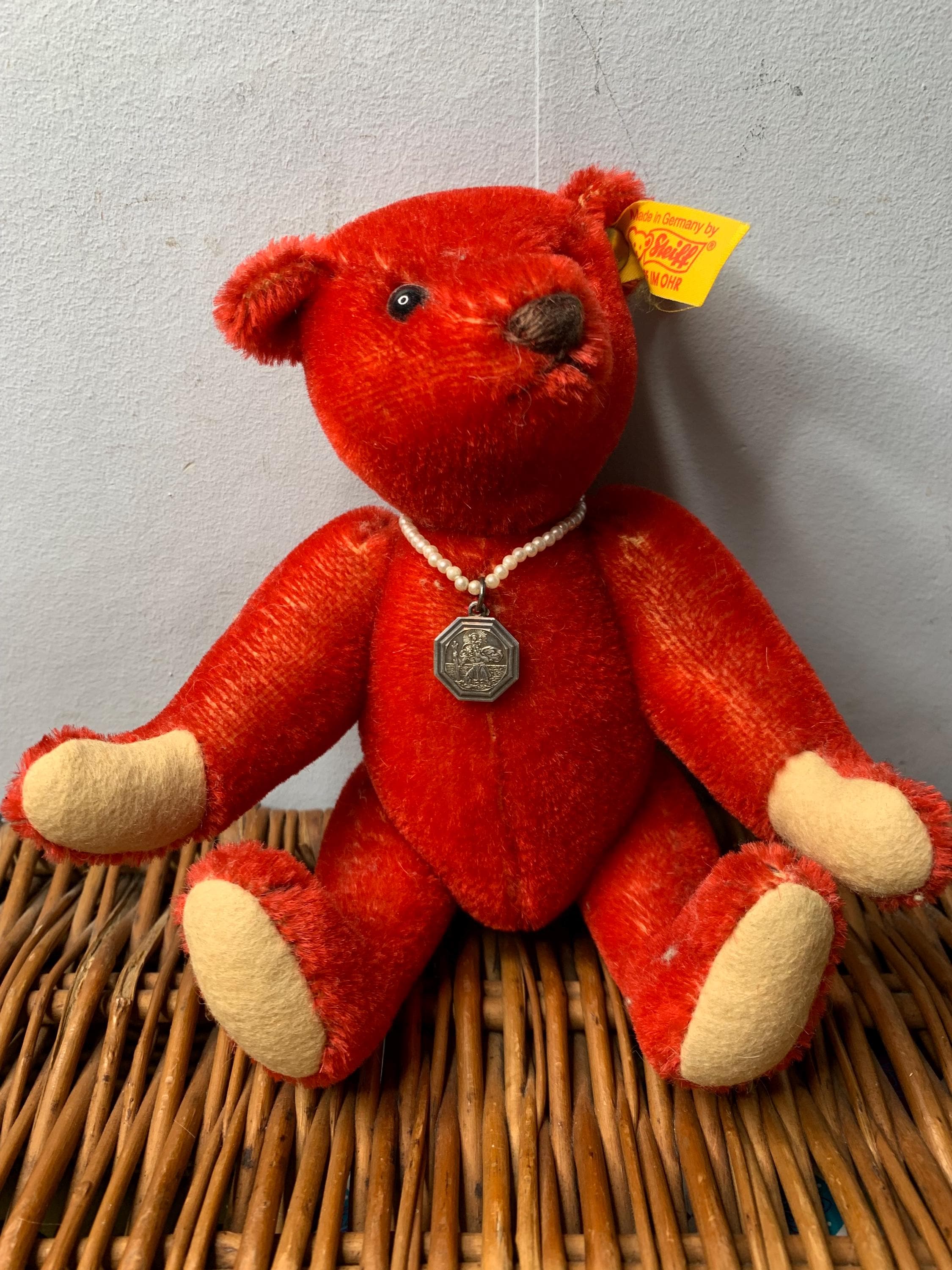 STEIFF Historic 1908 Miniture 18cm Replica Destressed Red Bear