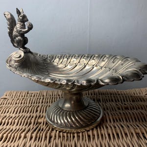 Antique Art Nouveau WMF silver plated Nut Bowl with Squirrel decoration