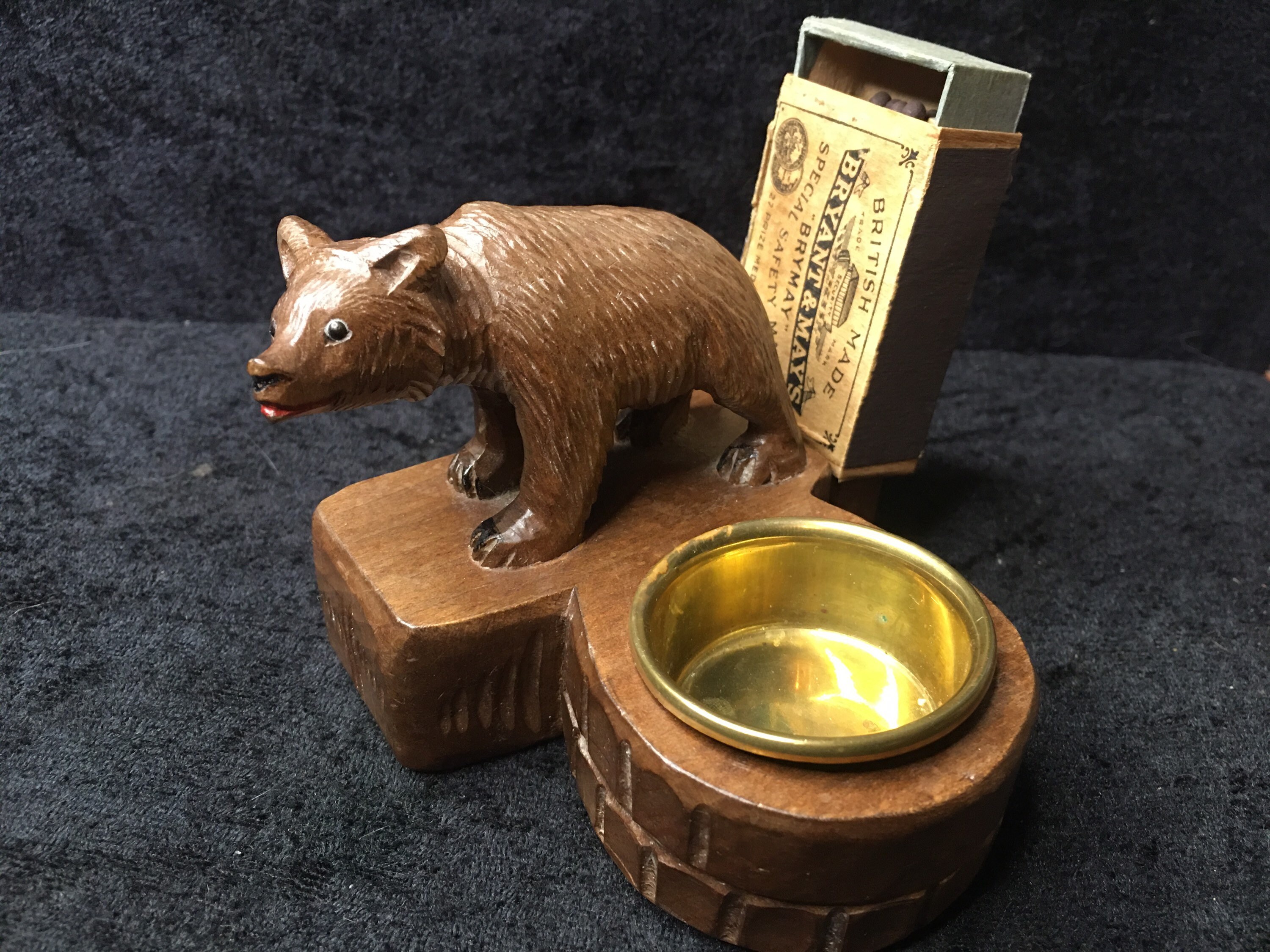 ヴィンテージ ブラックフォレスト 彫刻入り木製クマ灰皿 - Etsy 日本