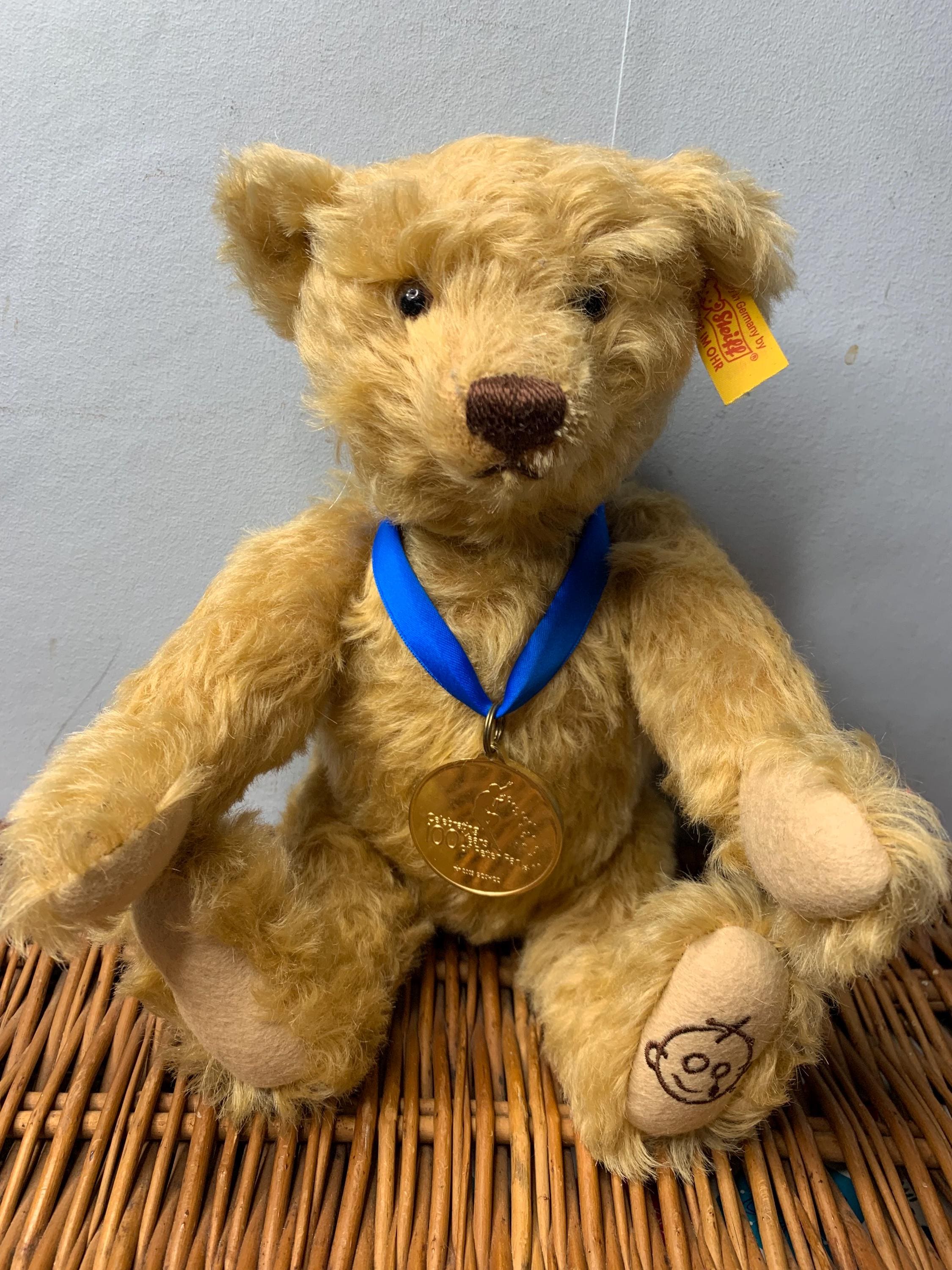 Vintage STEIFF 100 Year Anniversary Peter Pan Mohair Teddy Bear