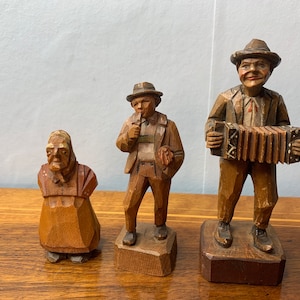 Vintage Black Forest Hand carved wooden Figures