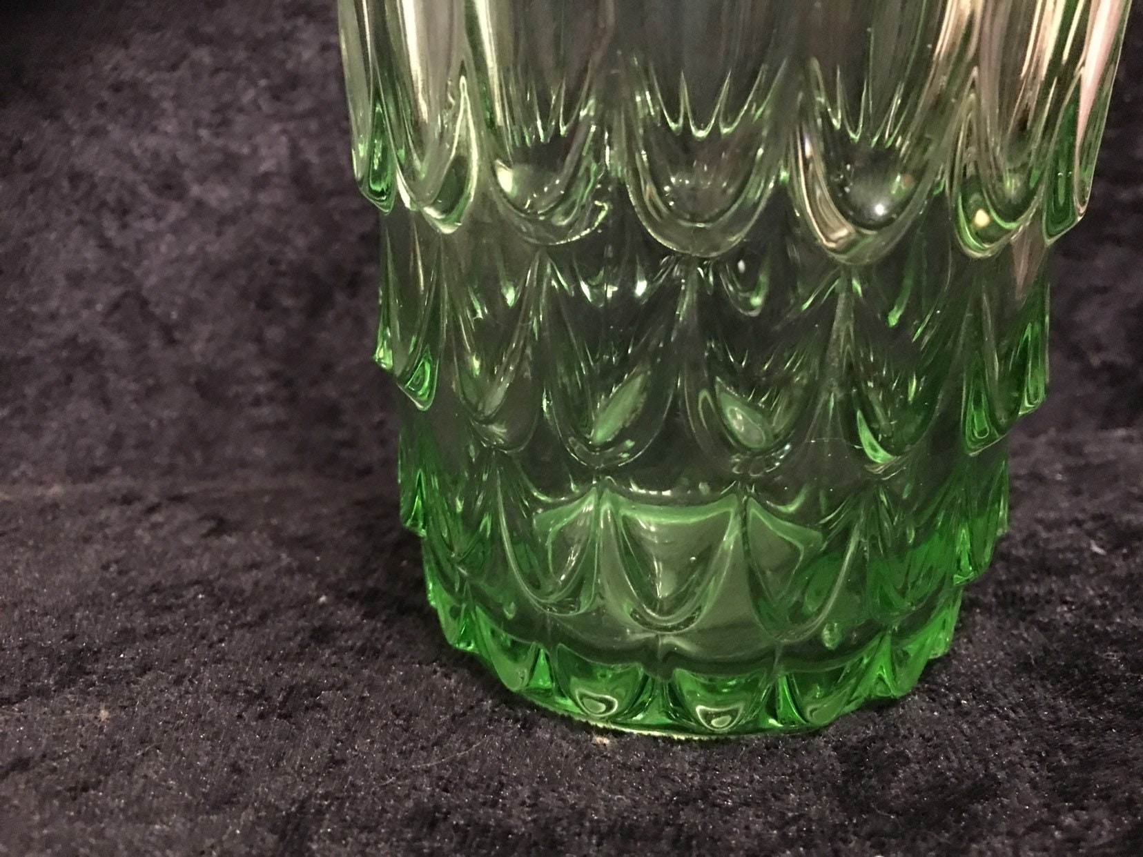 Vintage Green Uranium Glass Fluted Vase Etsy UK