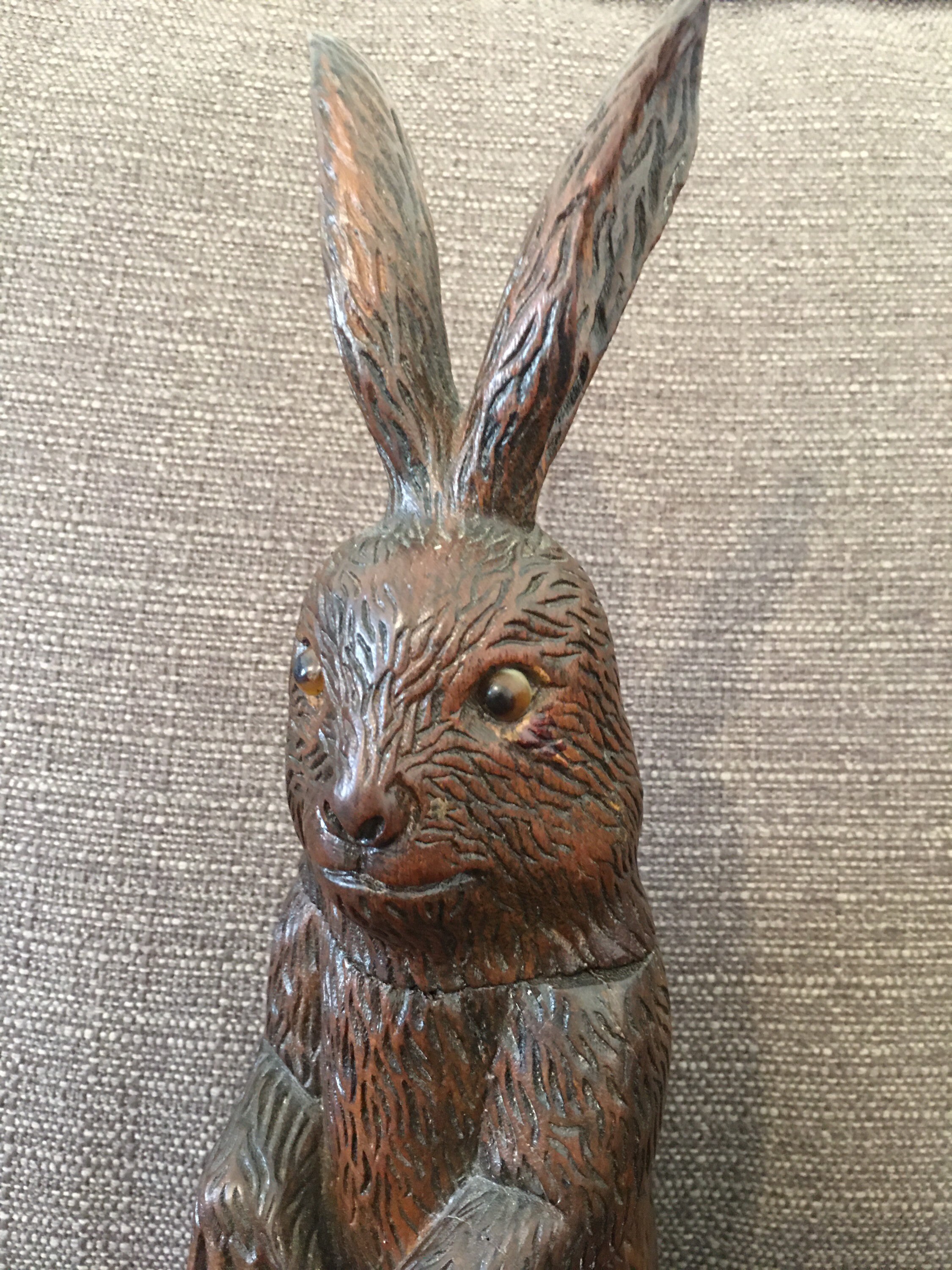 Very Very Rare Antique Black Forest Carved Wooden Rabbit | Etsy