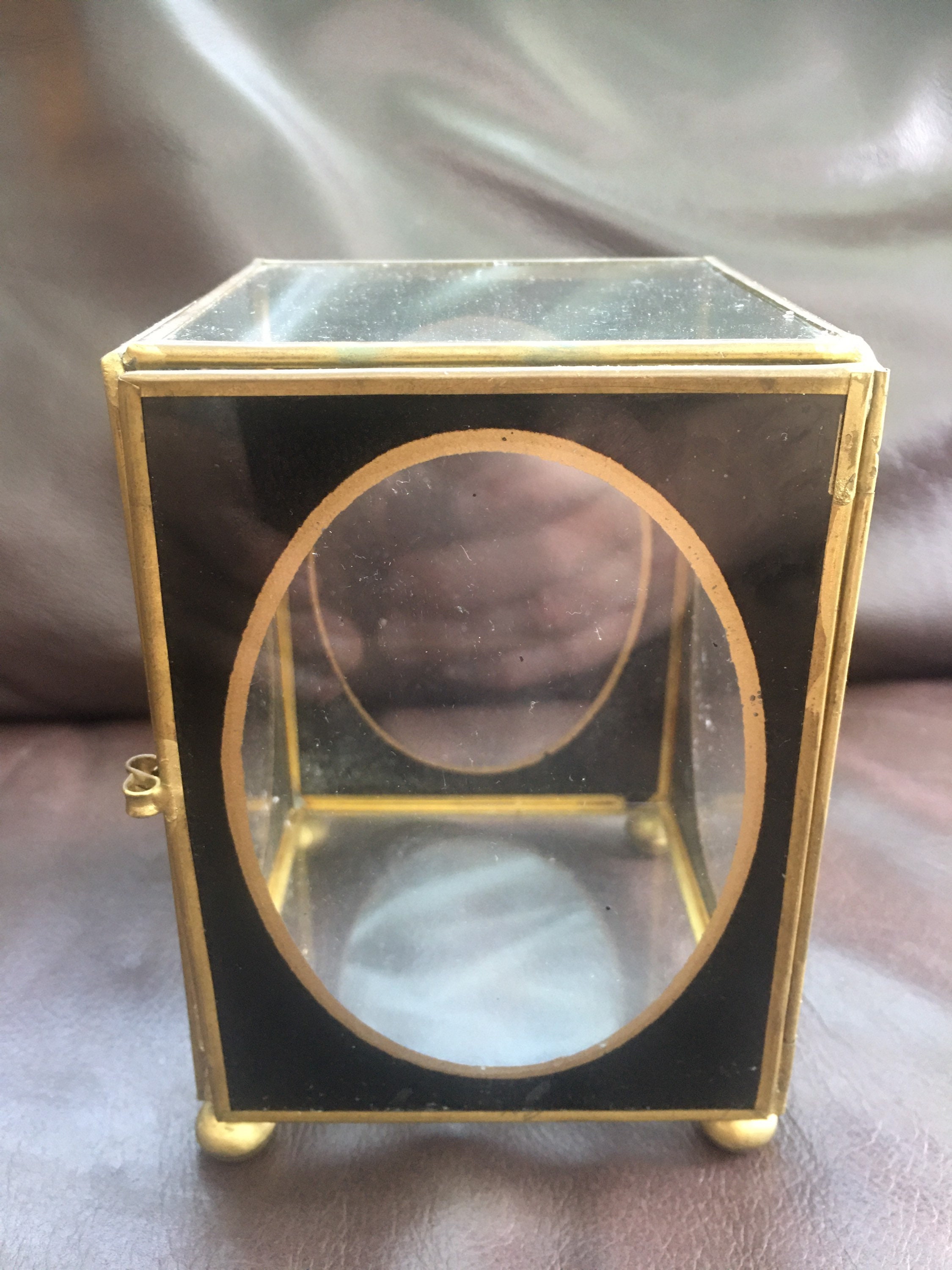 Antique Brass and Glass display box Etsy