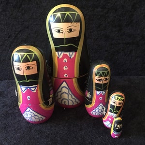 Vintage unusual  5 Set of Middle Eastern themed Russian Dolls