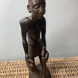 Vintage Ethnic African carved wooden Male figure