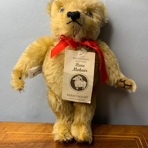Merrythought Limited Edition Mowhair Classic Bear With Red Bow