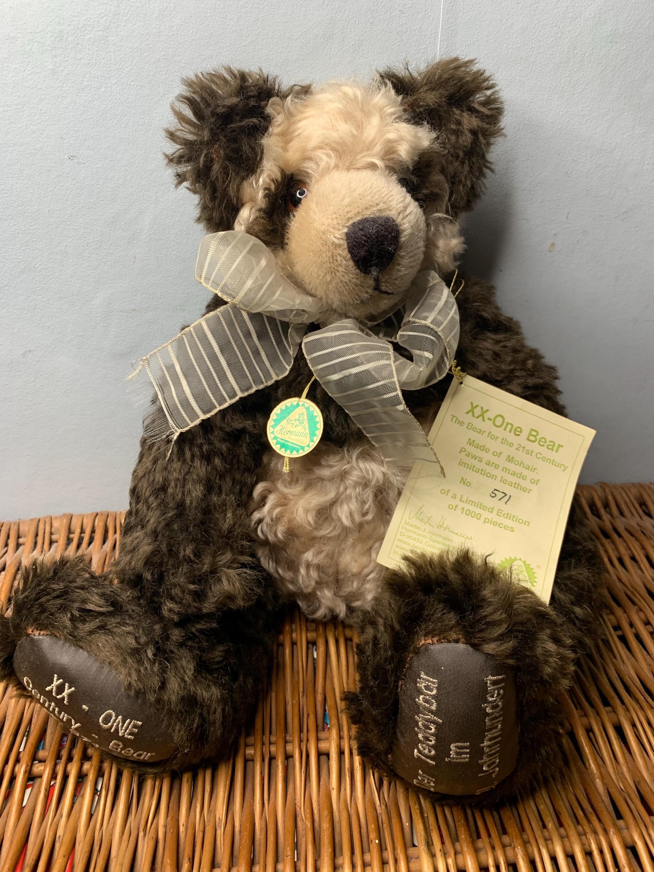 Hermann XX One Bear Century Teddy Bear With Original Tags Limited
