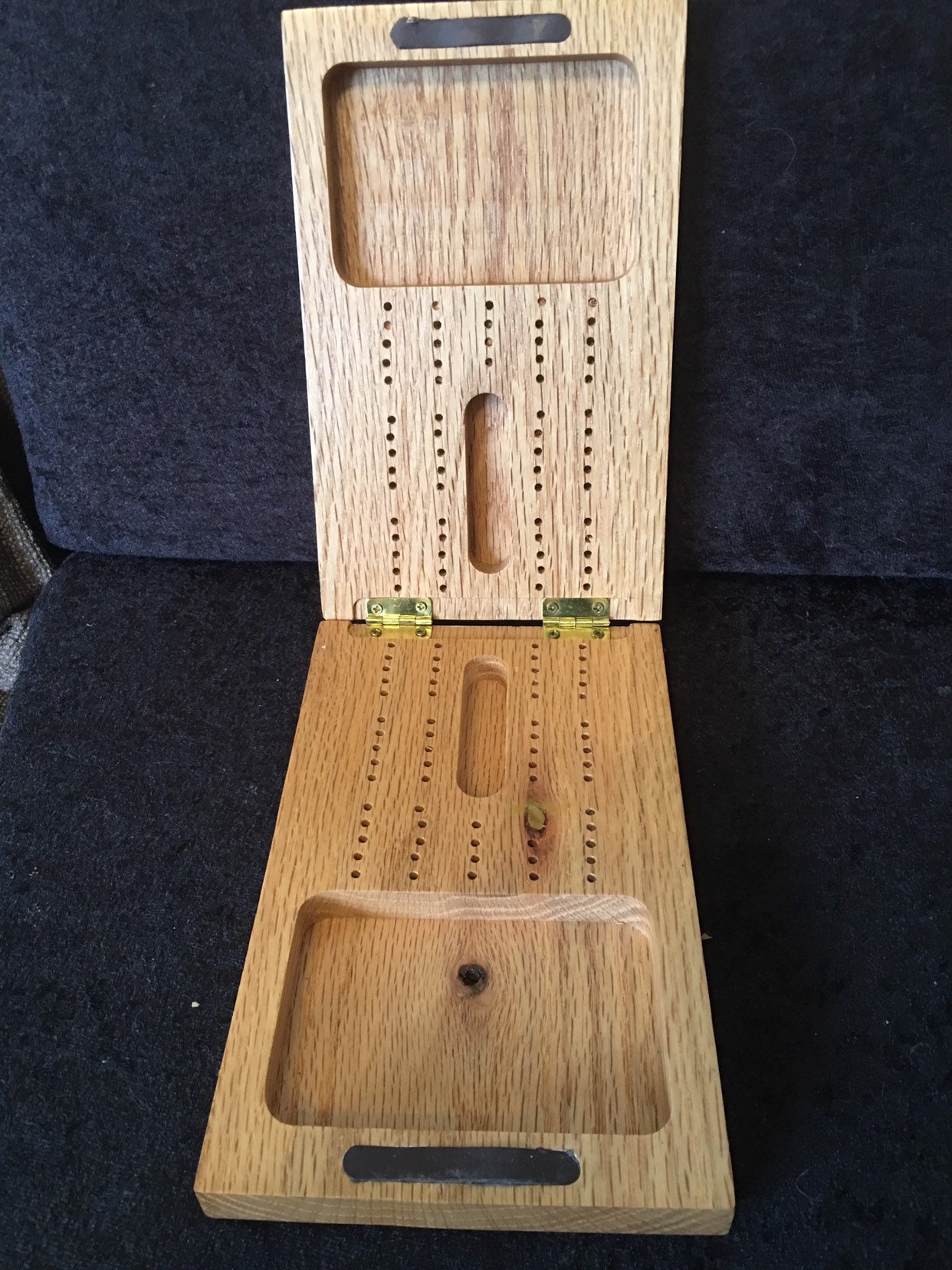 Vintage Pine Wood Cribbage Board Etsy