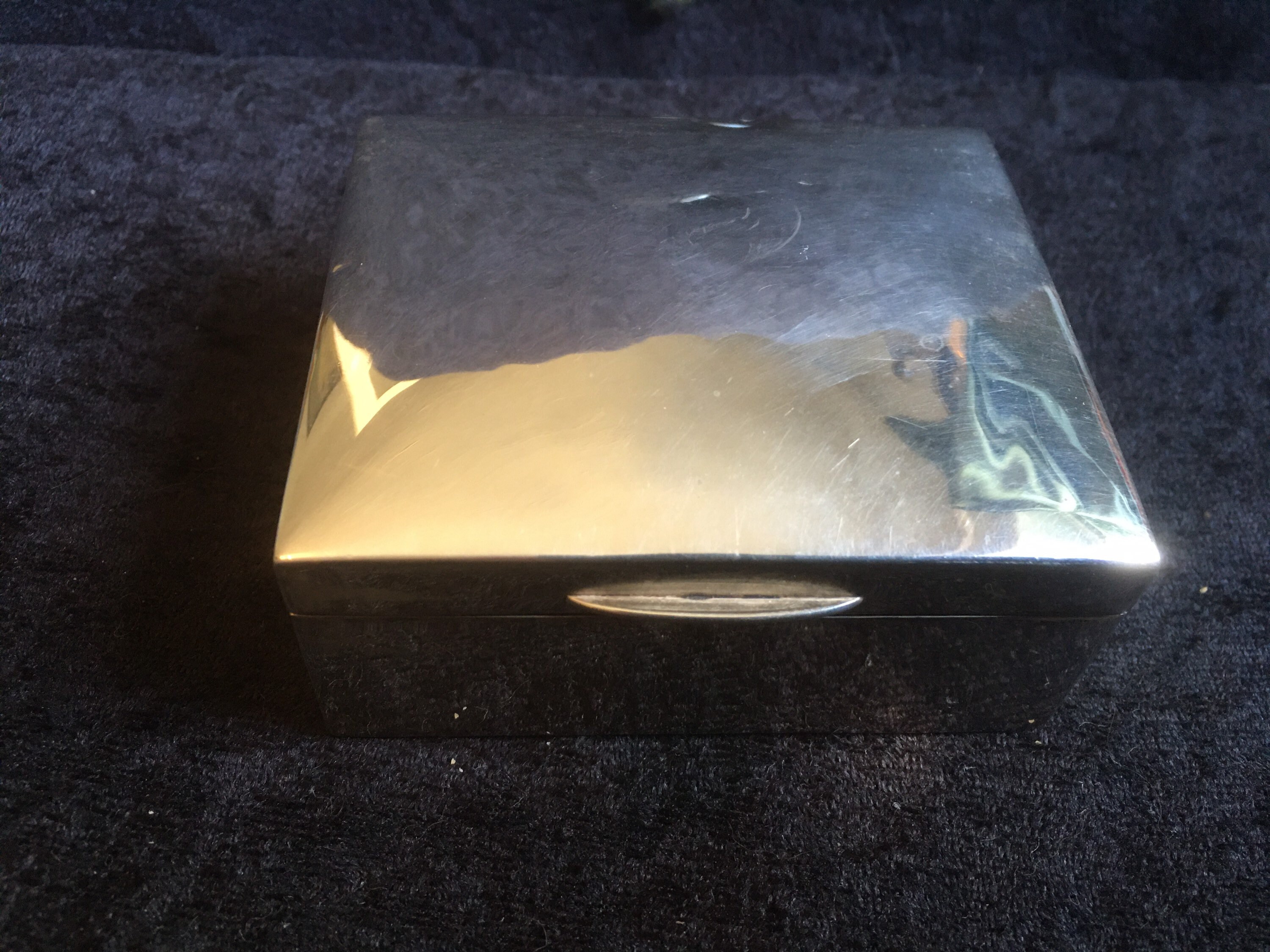 Vintage Sterling Silver Cigarette Box by A and J Zimmerman Ltd
