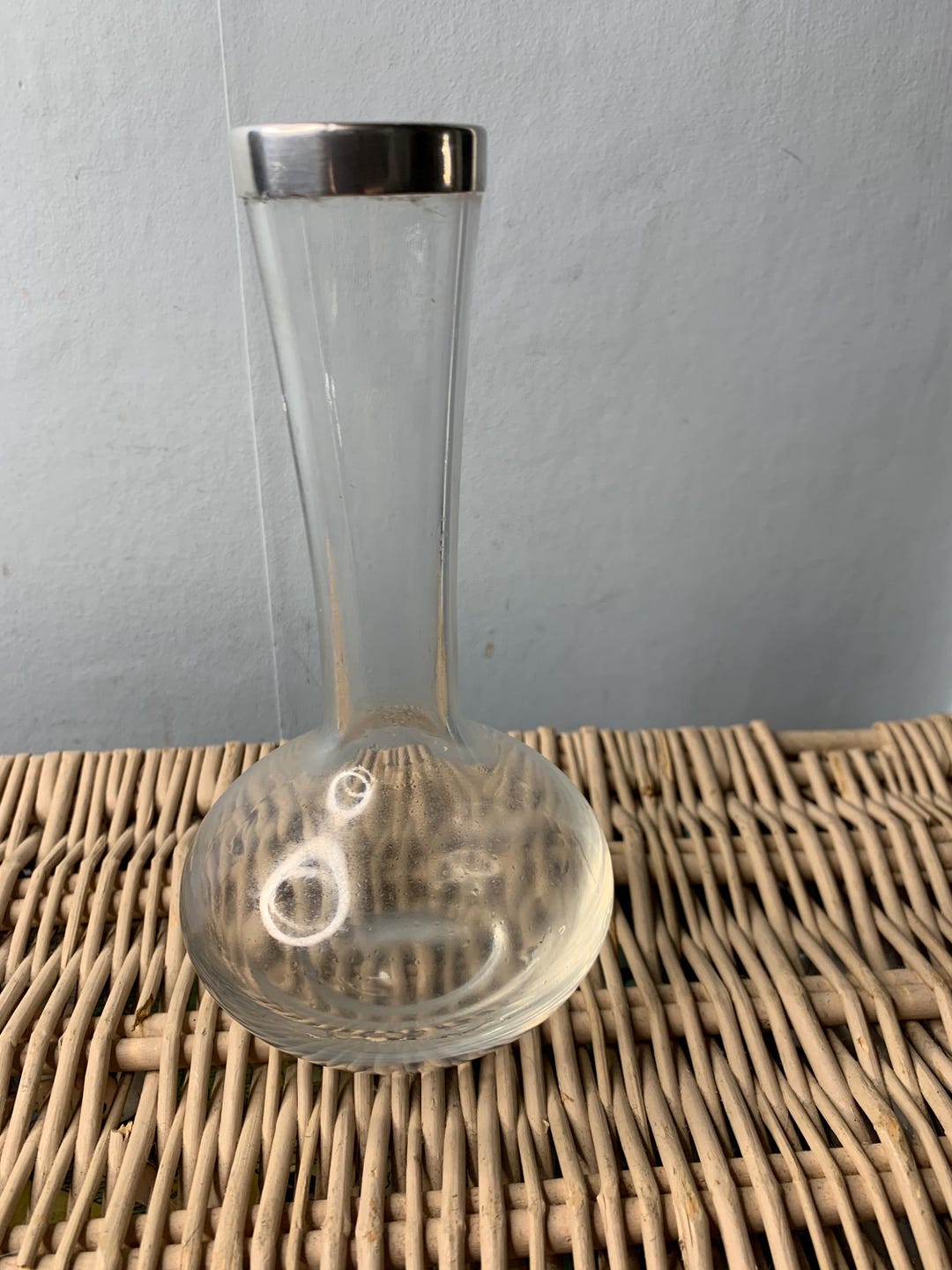 Vintage Sterling Silver Rimmed Glass Bud Vase - Etsy