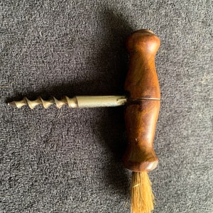 Antique Victorian Corkscrew with cleaning brush