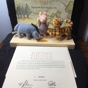 Vintage STEIFF Winnie the Pooh miniature set Limited Edition Collectors Club Eeyore Piglet and Tigger EAN 354205 image 2