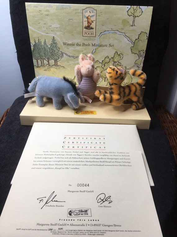 Vintage STEIFF Winnie the Pooh Miniature Set Limited Edition