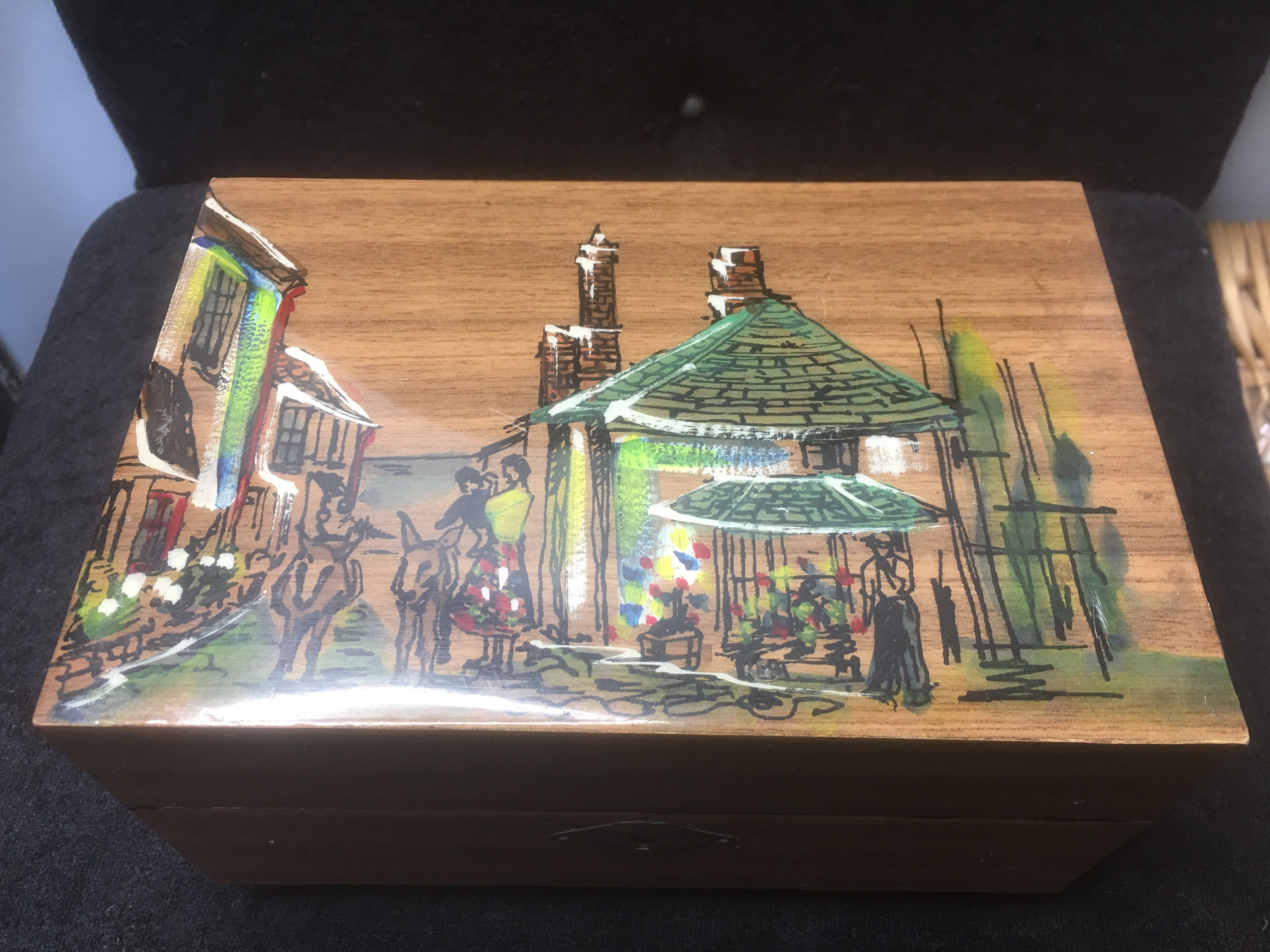 Vintage Large 1930/1940s Daysun Japanese Music Jewellery Box Vintage Large 1930/1940s Daysun Japanese Music Jewellery Box